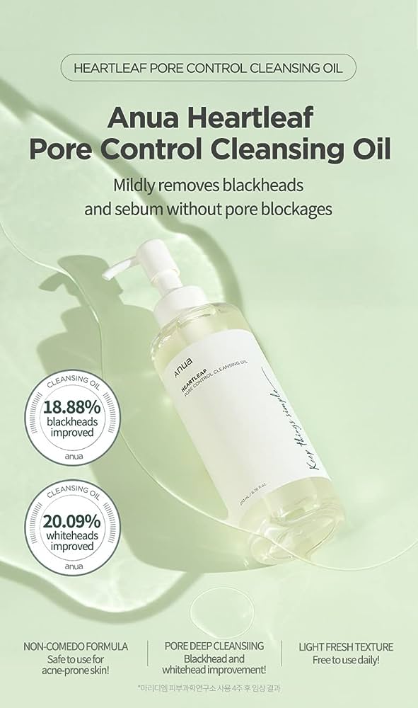 ANUA - Limpiador Base Aceite HEARTLEAF PORE CONTROL, 200ml