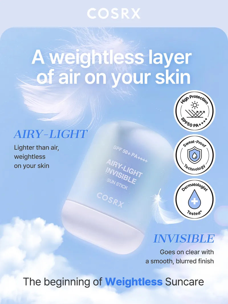 COSRX - Airy Light Invisible Sun Stick SPF 50 PA ++++ 19g