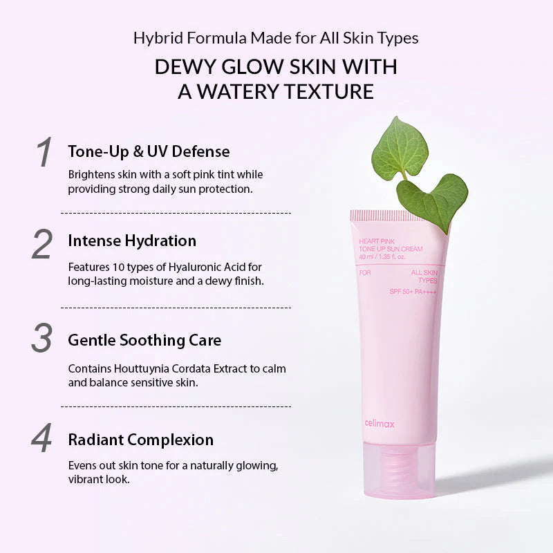 CELIMAX - Heart Pink Tone Up Sun Cream SPF50+ PA++++ 40ml