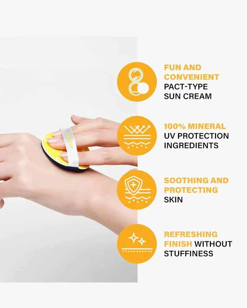 ATOPALM - Tok Tok Facial Sun Pact SPF50+ PA++++ 14g | Protector Solar Infantil Coreano en Cushion
