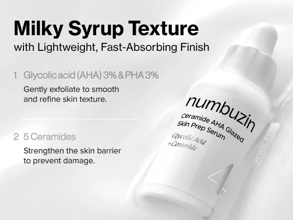 NUMBUZIN - No.4 Ceramide AHA Glazed Skin Prep Serum, 30ml