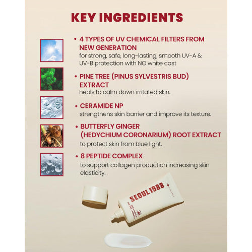 KSECRET - Protector Solar Sun : Pine Tree + Ceramide SPF50+ PA++++, 50ml