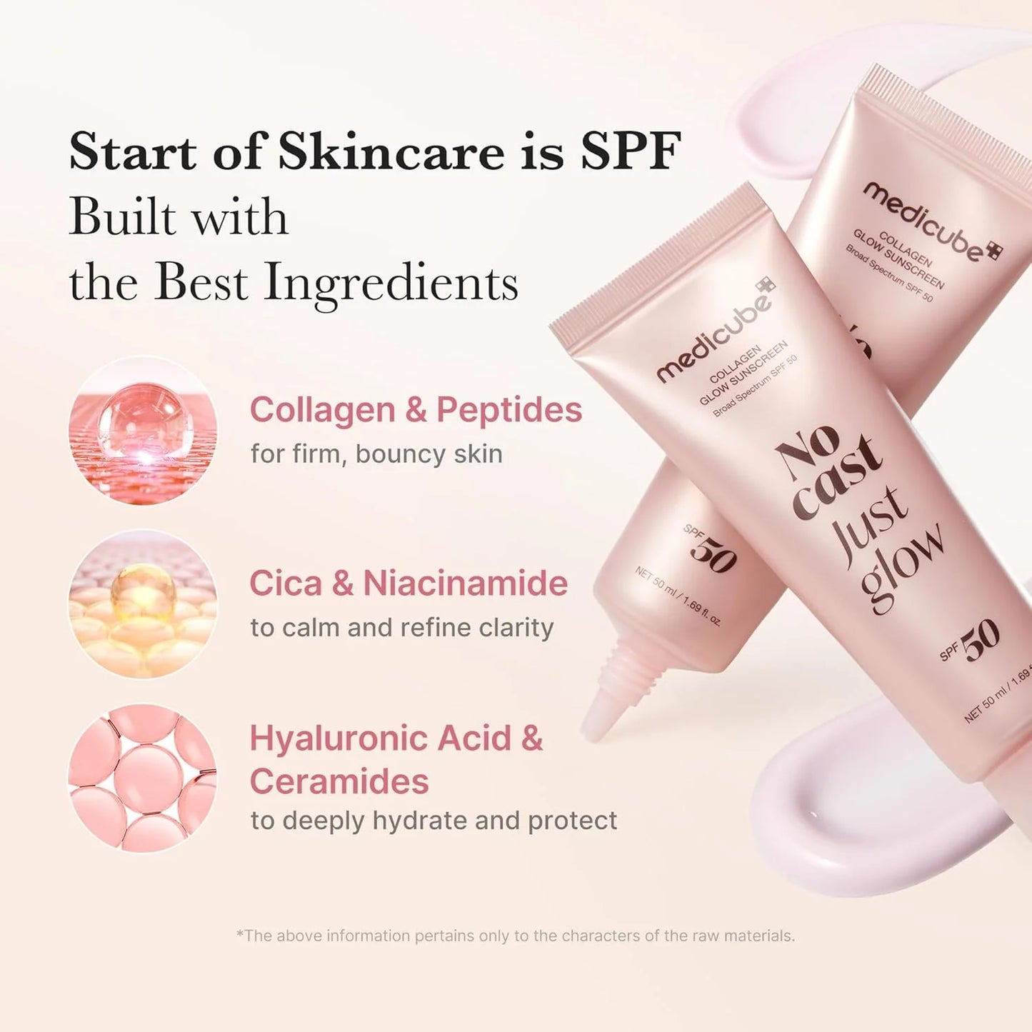 MEDICUBE - Glow Collagen Sunscreen SPF50+ PA++++ 50ml | Protector Solar Coreano Glow con Colágeno