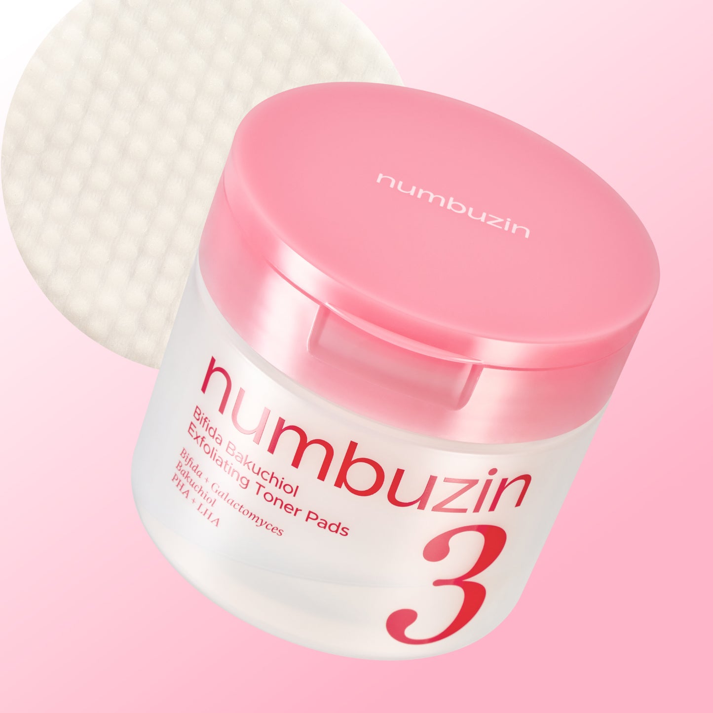 NUMBUZIN - No.3 Bifida Bakuchiol Exfoliating Toner Pads 70ea | Pads Exfoliantes Coreanos para Poros y Textura