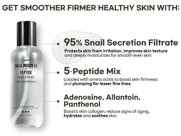 JUMISO - Esencia Snail Mucin 95 + Péptidos, 140 ml
