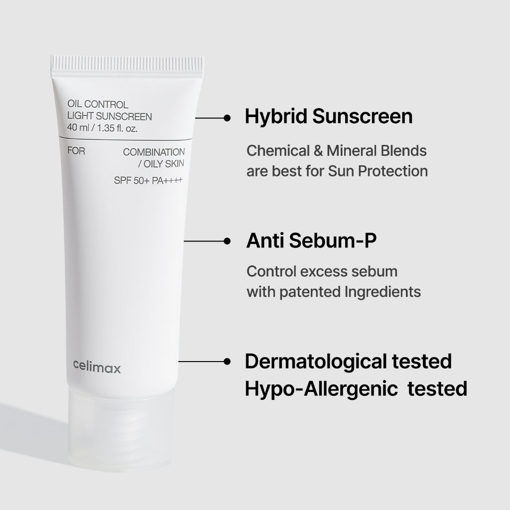 CELIMAX - Protector Solar Oil Control Light Sunscreen SPF 50+ PA ++++, 40ml