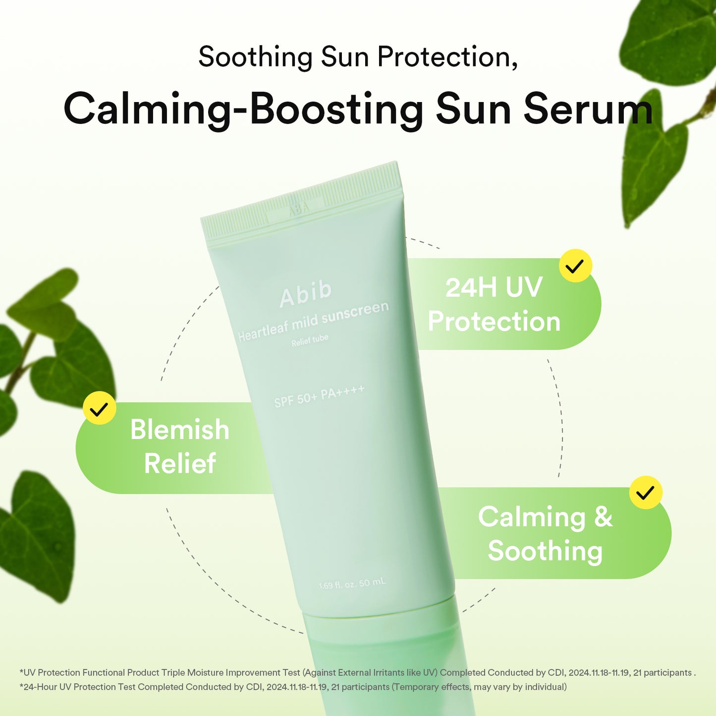 ABIB - HEARTLEAF MILD SUNSCREEN RELIEF TUBE FPS 50+ PA++++, 50ml