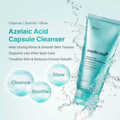 MEDICUBE - Azelaic Acid Capsule Cleansing Foam 120g | Limpiador Coreano para Poros y Sebo