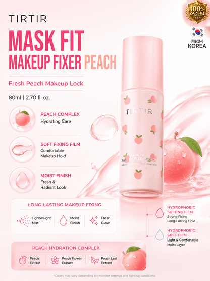 TIRTIR - Mask Fit Make Up Fixer Peach 80ml | Spray Fijador de Maquillaje Coreano Glow