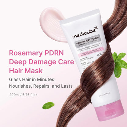 MEDICUBE - Rosemary PDRN Damage Care Hair Mask 200ml | Mascarilla Capilar Reparadora Coreana