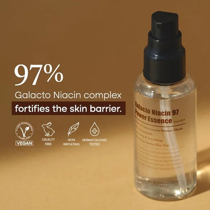 PURITO - Galacto Niacin 97 Power Essence 60ml | Esencia Coreana Iluminadora con Galactomyces y Niacinamida