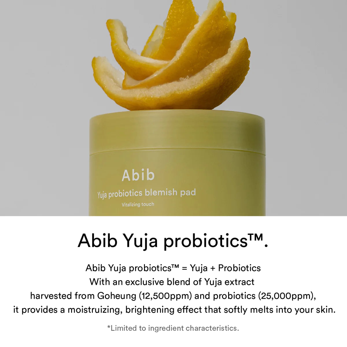 ABIB - Tóner Pads toque vitalizante con Probióticos Yuja, 60 pzas