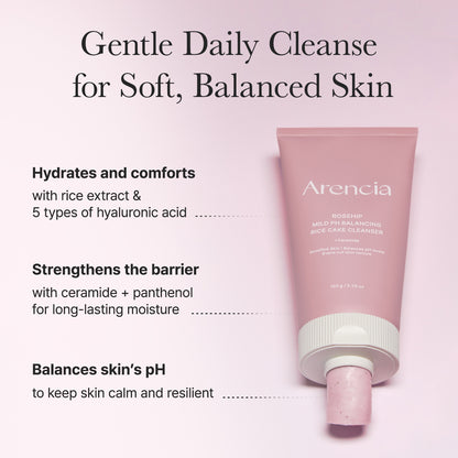 ARENCIA - Rosehip Mild PH Balancing Rice Cake Cleanser 150g