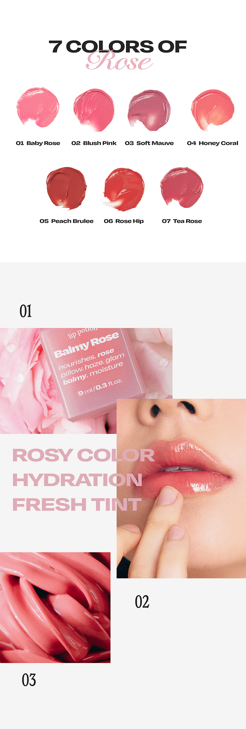 ALTERNATIVE STEREO - Lip Potion Balmy Rose 01 Baby Rose