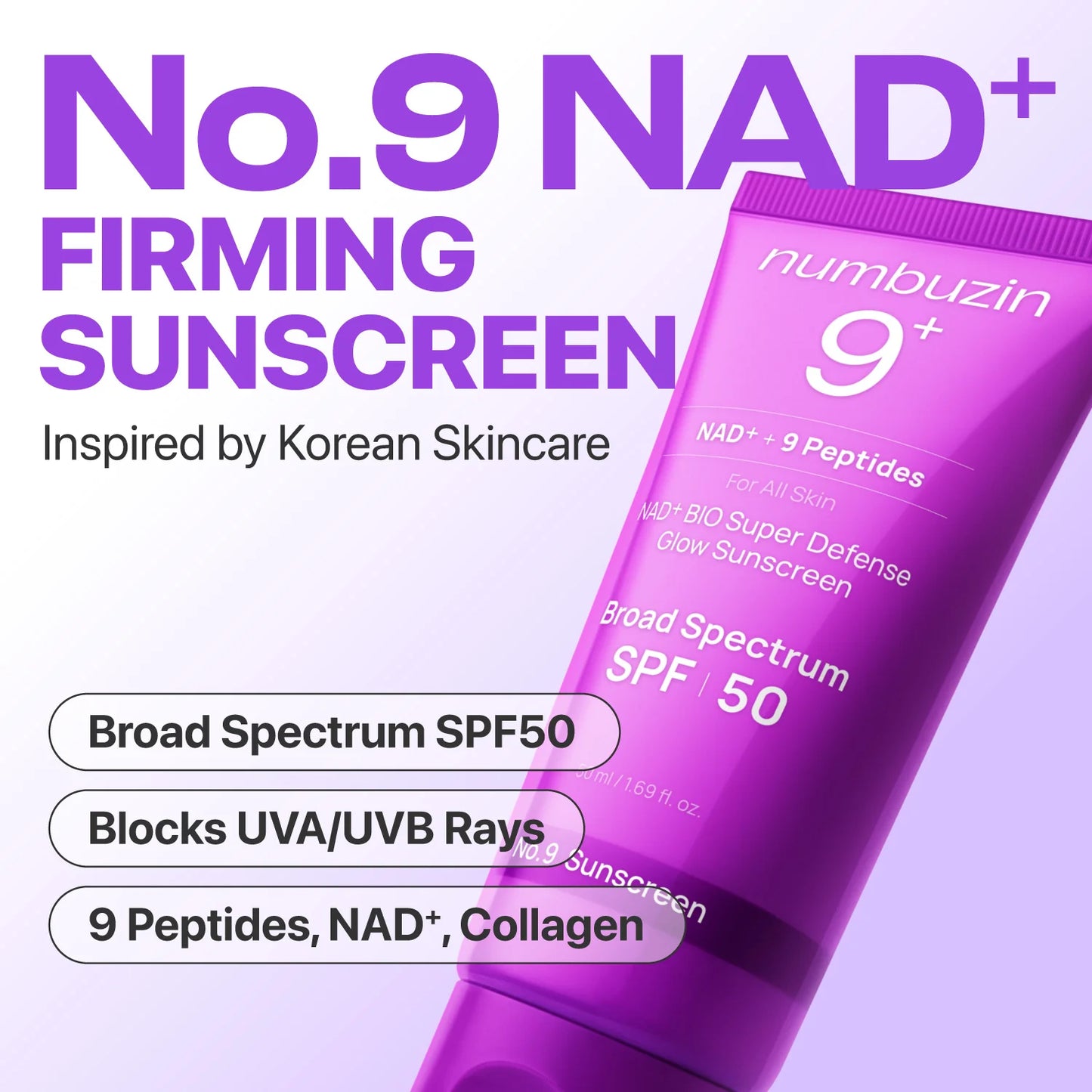 NUMBUZIN - No.9 NAD+ + 9 Peptides BIO Super Defense Glow Sunscreen