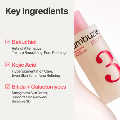 NUMBUZIN - No.3 Bifida Bakuchiol Zero Pore Milky Toner Light 200ml | Tónico Coreano para Poros y Textura