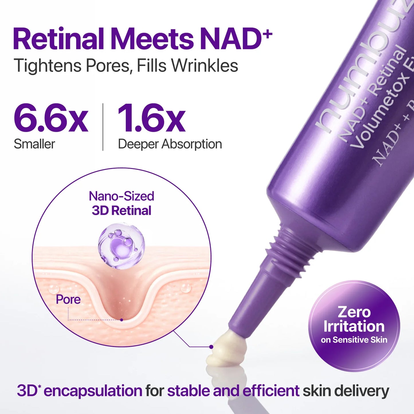 NUMBUZIN - No.9 NAD+ Retinal Volumetox Eye Cream 20ml | Crema de Ojos Coreana Antiedad con Retinal y Péptidos