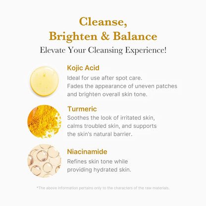 MEDICUBE - KOJIC ACID TURMERIC TONING CLEANSER 120g