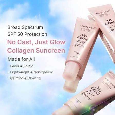 MEDICUBE - Glow Collagen Sunscreen SPF50+ PA++++ 50ml | Protector Solar Coreano Glow con Colágeno