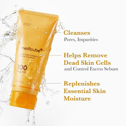 MEDICUBE - KOJIC ACID TURMERIC TONING CLEANSER 120g