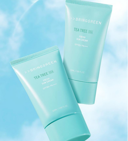 BRINGGREEN -  Tea Tree Cica Fresh Sun Cream SPF50+ PA++++, 2 Pack Planning