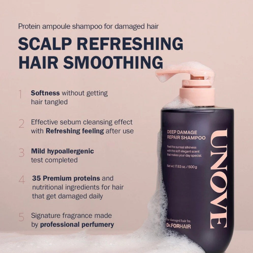 UNOVE - Deep Damage Repair Shampoo 500ml
