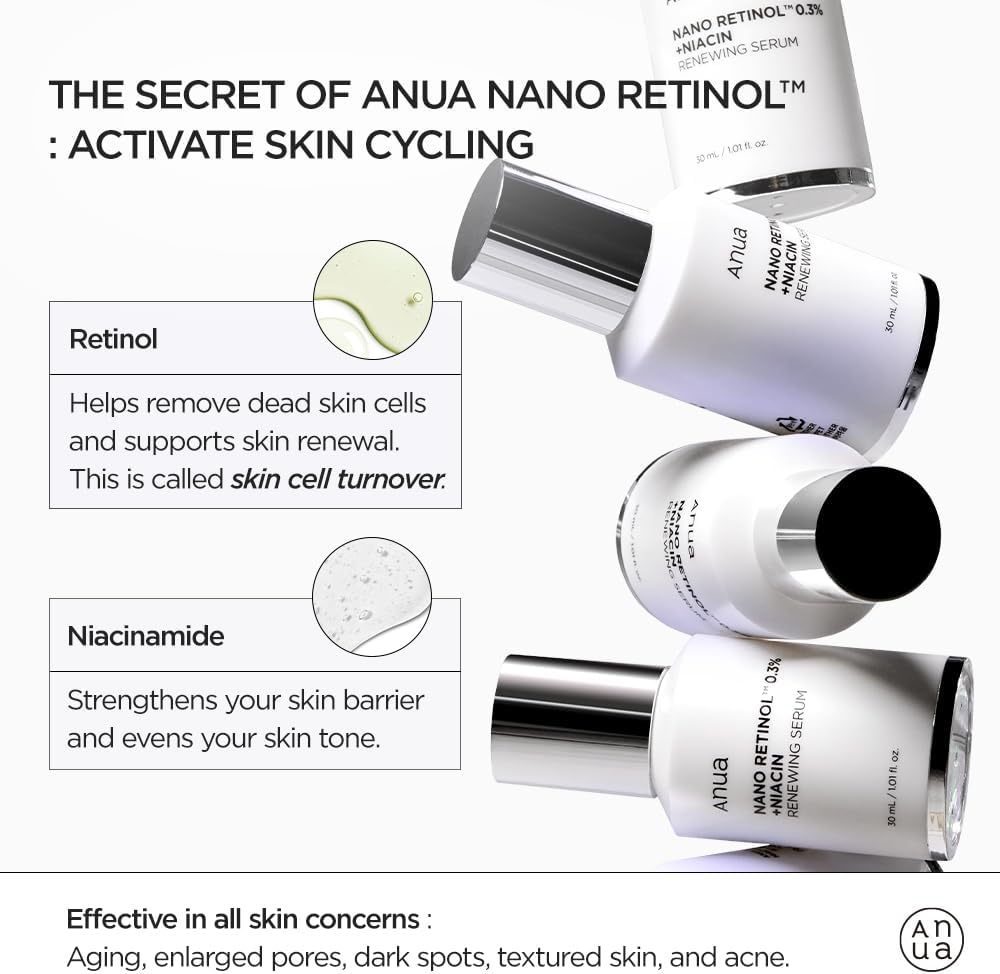 ANUA - Suero Renovador NANO RETINOL 0.3% + NIACIN,  30ml