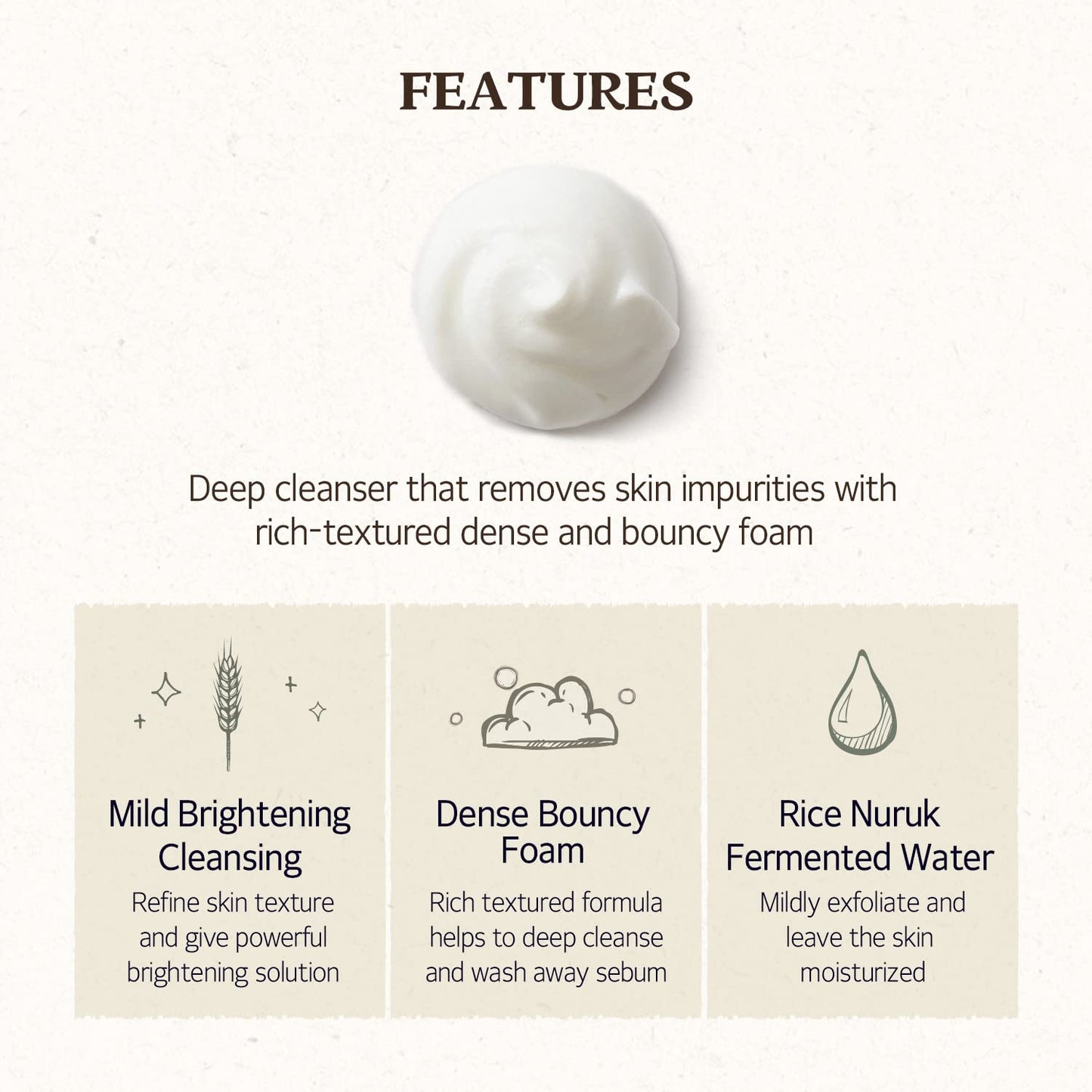 SKINFOOD - Rice Daily Brightening Cleansing Foam 150ml