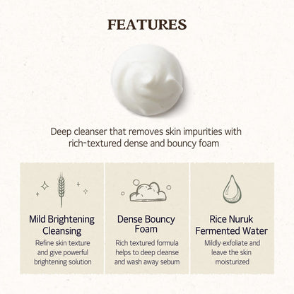 SKINFOOD - Rice Daily Brightening Cleansing Foam 150ml