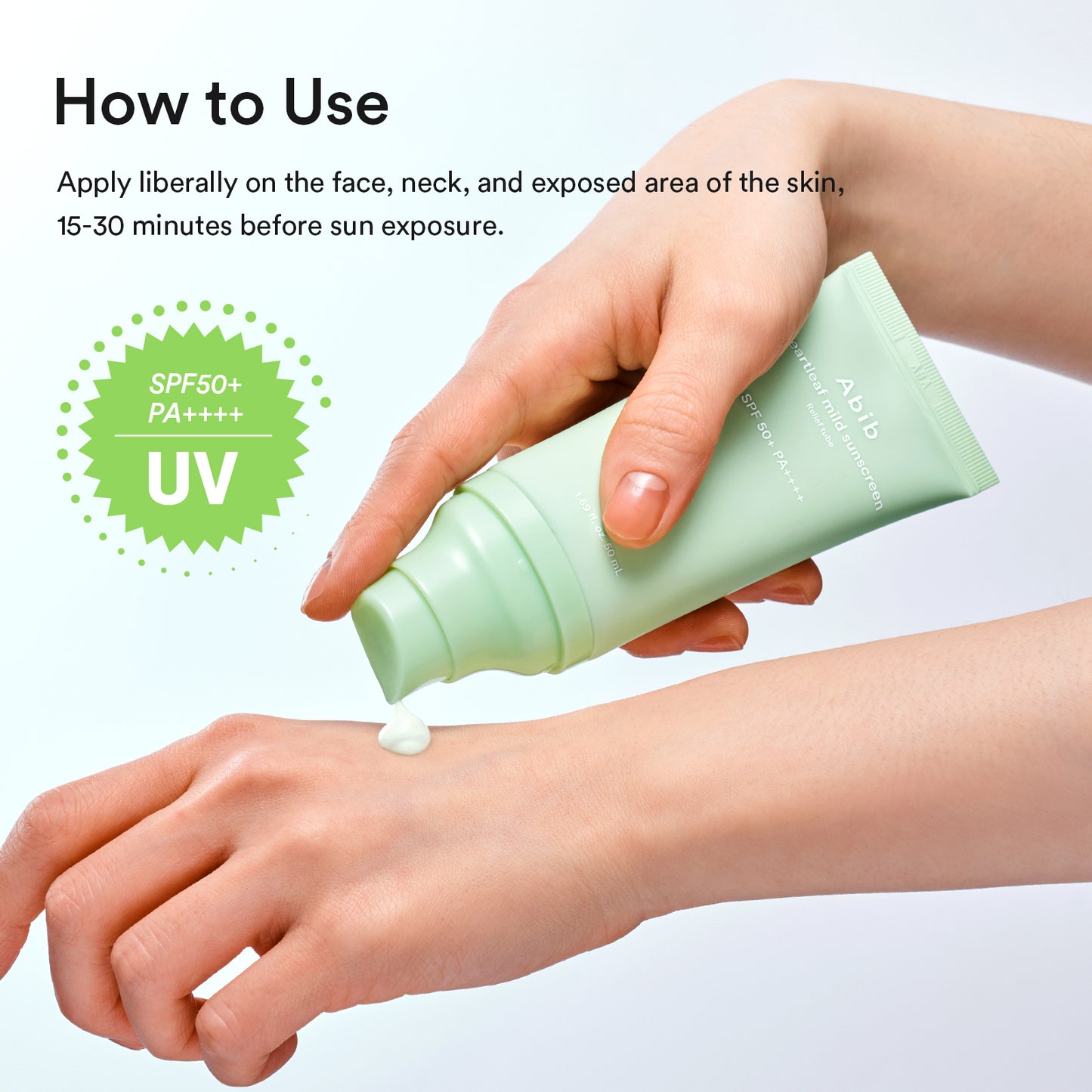 ABIB - HEARTLEAF MILD SUNSCREEN RELIEF TUBE FPS 50+ PA++++, 50ml
