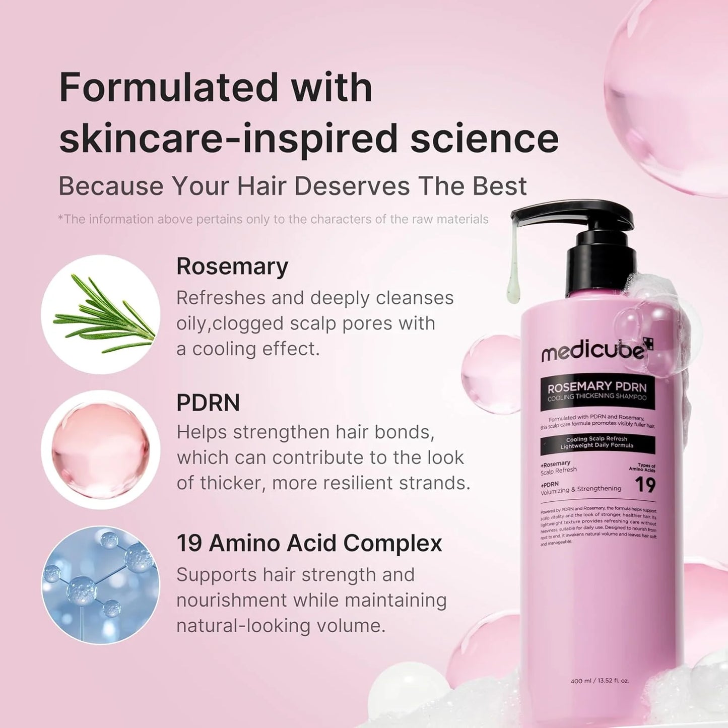 MEDICUBE - ROSEMARY PDRN COOLING THICKENING SHAMPOO 400ml