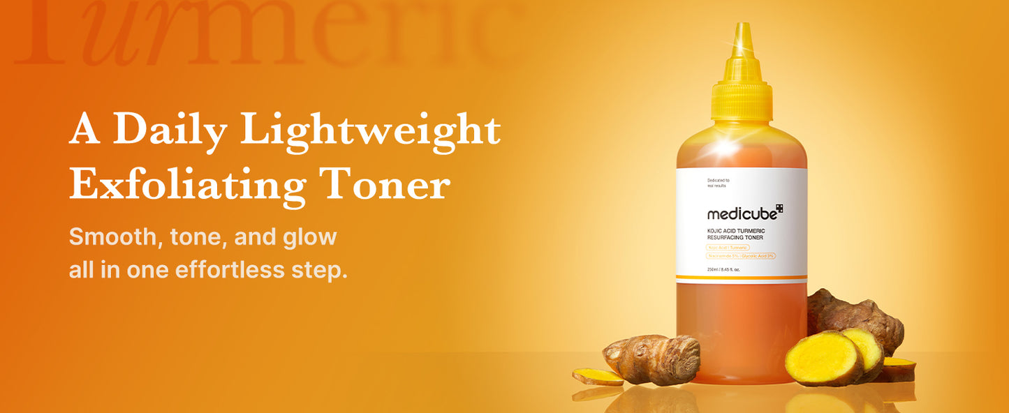 MEDICUBE - KOJIC ACID TURMERIC RESURFACING TONER 250ML