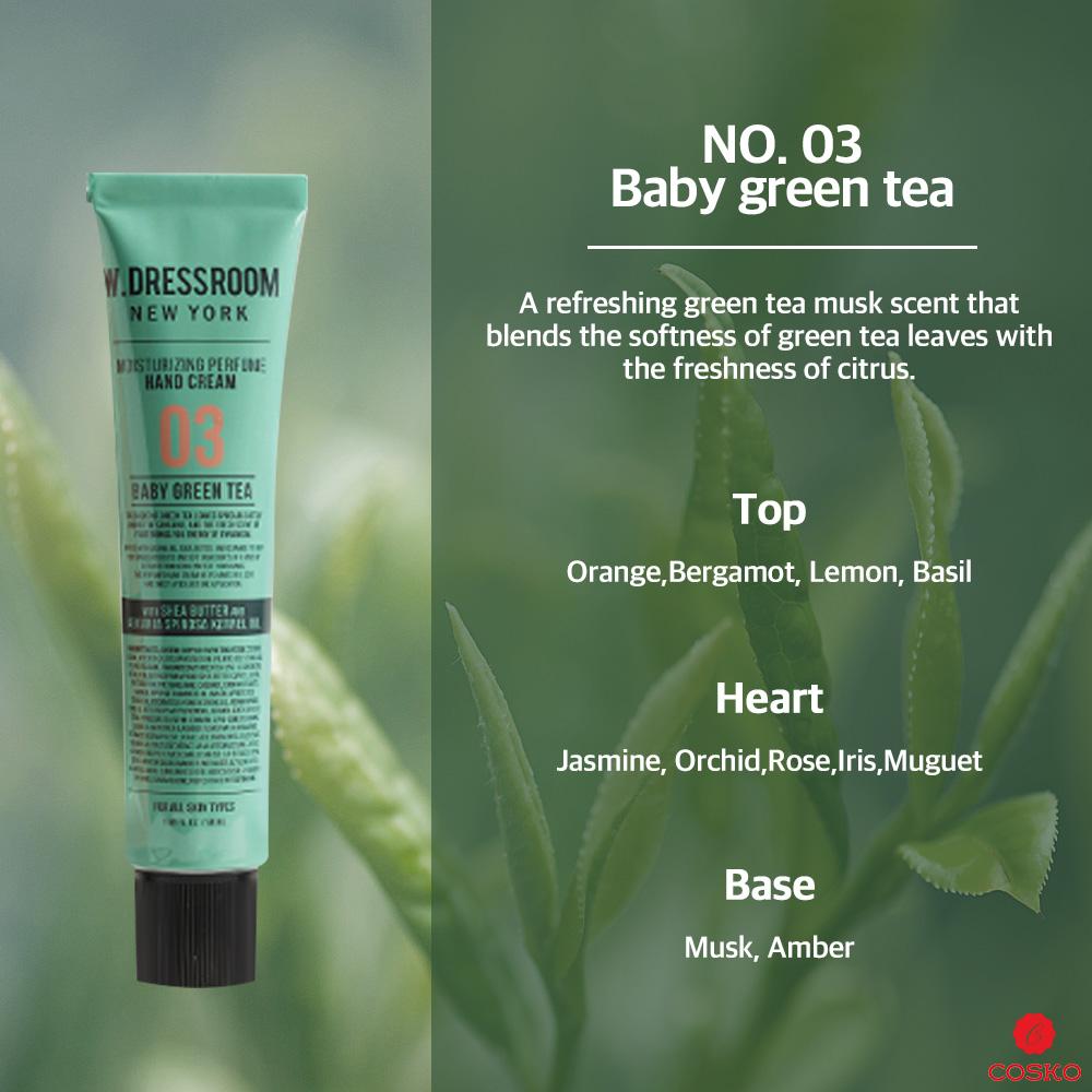 W.DRESSROOM - Moisturizing Perfume Hand Cream No.03 Baby Green Tea, 50ml