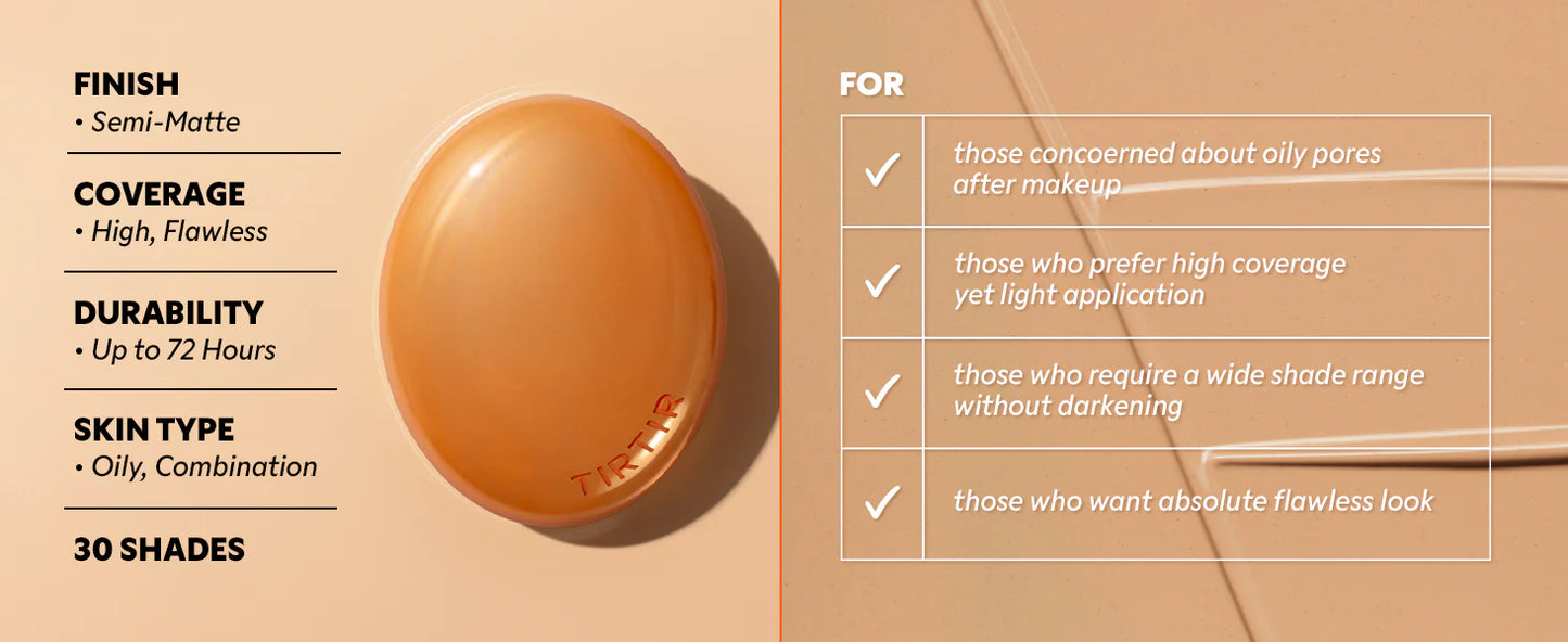 TIRTIR - Mask Fit AI Filter Cushion SPF 30 PA++  Tono:24N Latte **EMPAQUE CON DAÑO**