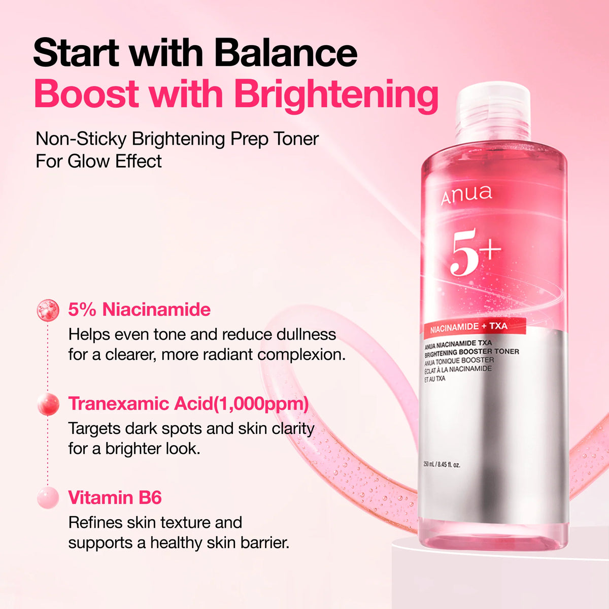 ANUA - NIACINAMIDE TXA BRIGHTENING BOOSTER TONER, 250ml