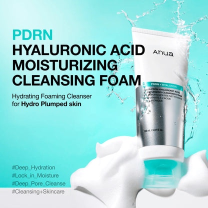 ANUA - PDRN Hyaluronic Acid Moisturizing Cleansing Foam | Limpiador Facial Coreano Hidratante 150ml