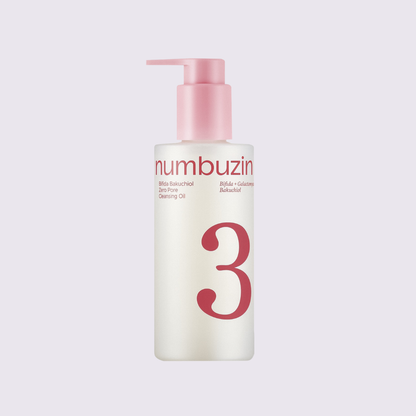 NUMBUZIN - No.3 Bifida Bakuchiol Zero Pore Cleansing Oil 200ml | Aceite Limpiador Coreano para Poros