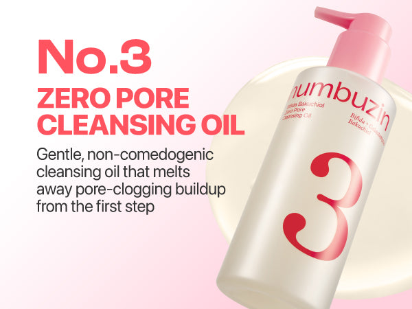 NUMBUZIN - No.3 Bifida Bakuchiol Zero Pore Cleansing Oil 200ml | Aceite Limpiador Coreano para Poros