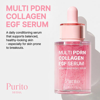 PURITO - Multi PDRN Collagen EGF Serum 30ml | Sérum Coreano Reafirmante con PDRN y EGF