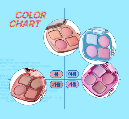 FWEE - Pocket Cheek Palette 4 Colors Option CP03 Pomelo & Peach