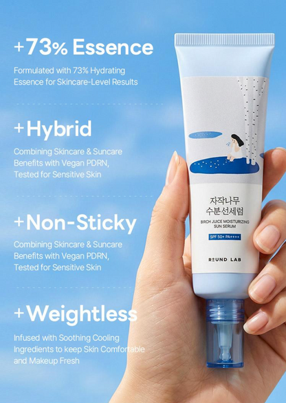 ROUNDLAB - Refreshing Airy Sun Serum Birch Juice Moisturizing Sun Serum 50ml Set (+8ml)