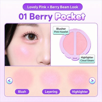 DASIQUE -POLLY POCKET - Little Blush Palette #01 Berry Pocket | Paleta de Rubores Edición Limitada (Copia)