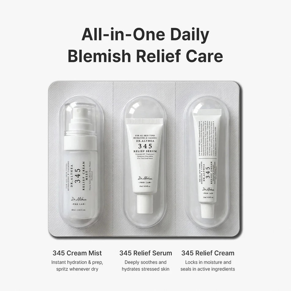 DR ALTHEA - 345 Relief Travel Kit | Mist + Serum + Cream | Kit de Skincare Coreano