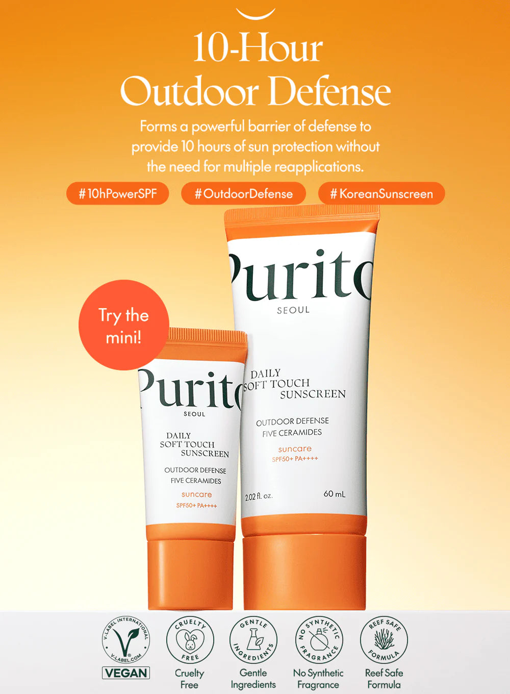 PURITO - Daily Soft Touch Sunscreen SPF50+ PA++++, 60ml