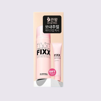 SO NATURAL - ALL DAY TIGHT MAKE UP SETTING FIXER MIST SPRAY, 75 ml + 15 ml GEL FIXER