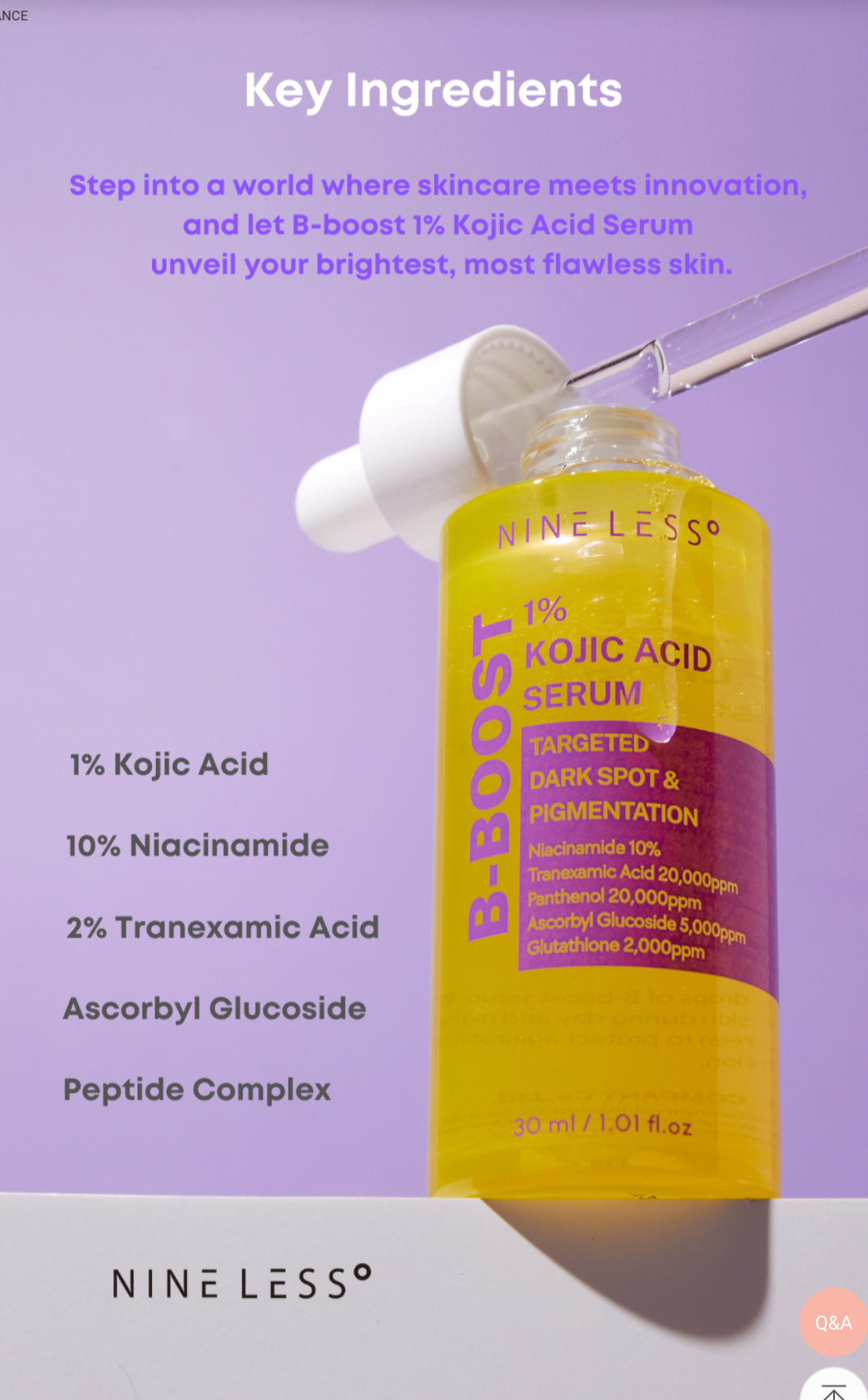 NINELESS - B-Boost 1% Kojic Acid Serum 30ml
