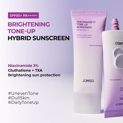 JUMISO - Niacinamide 3% Tone-Up Sunscreen SPF50+ PA++++ | Protector Solar Coreano Iluminador 40ml