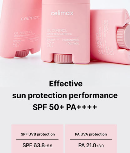 CELIMAX - Oil Control Mattifying Sun Stick , SPF50+ PA++++  19g