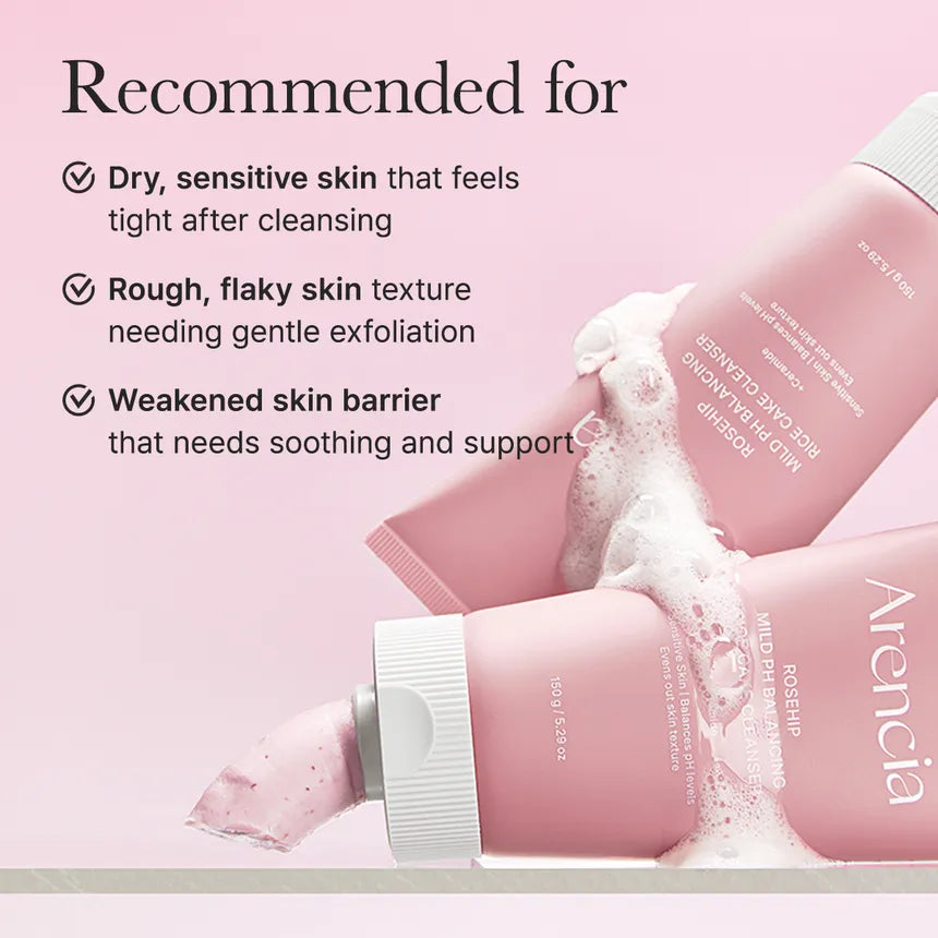 ARENCIA - Rosehip Mild PH Balancing Rice Cake Cleanser 150g