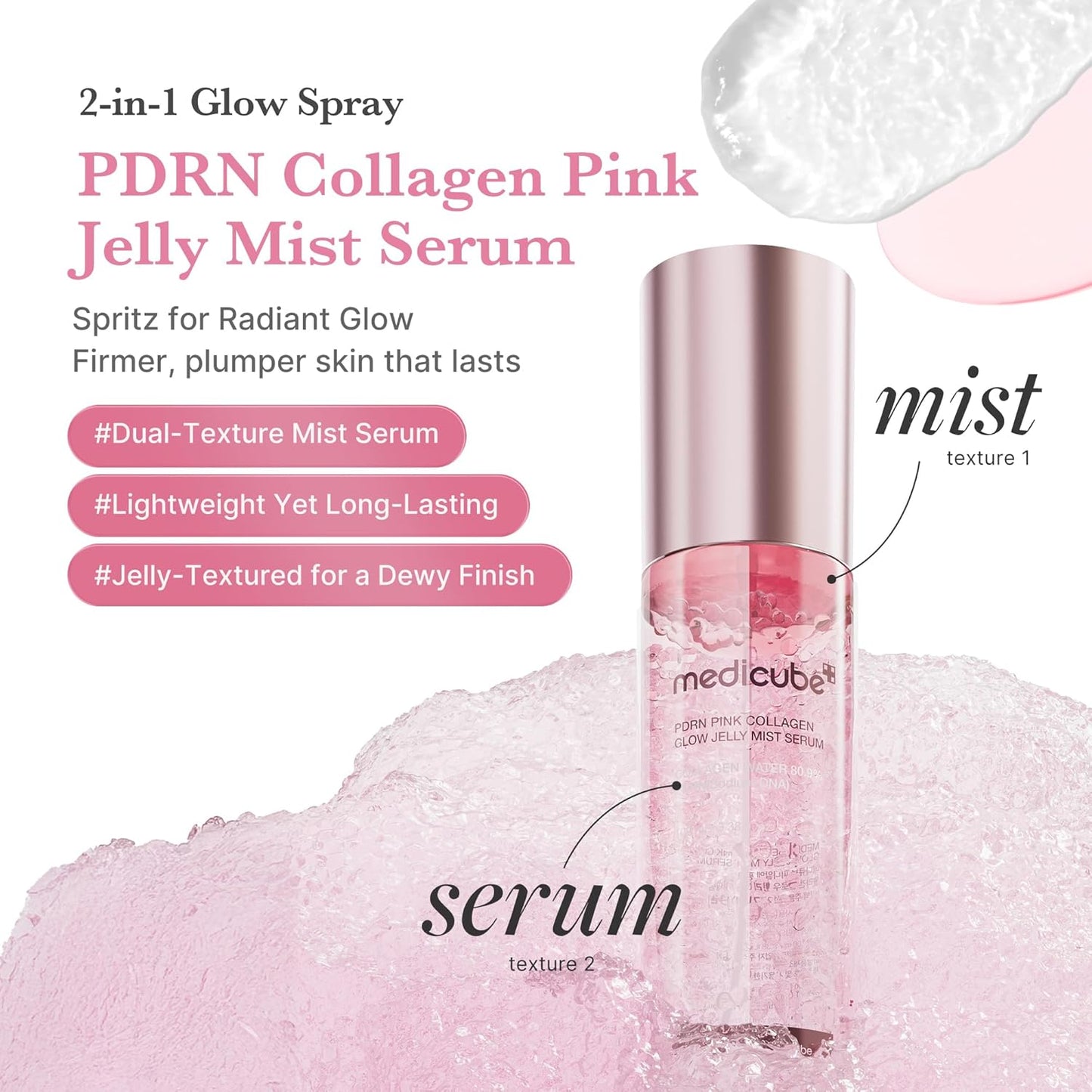 MEDICUBE - PDRN PINK COLLAGEN GLOW JELLY MIST SERUM 100ml